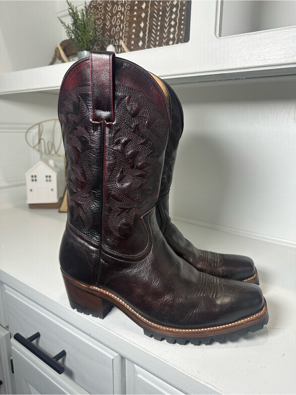 Moonshine Spirit Brad Paisley Cowboy Boots Mens 11D Brown Burgundy Western - Picture 5 of 9